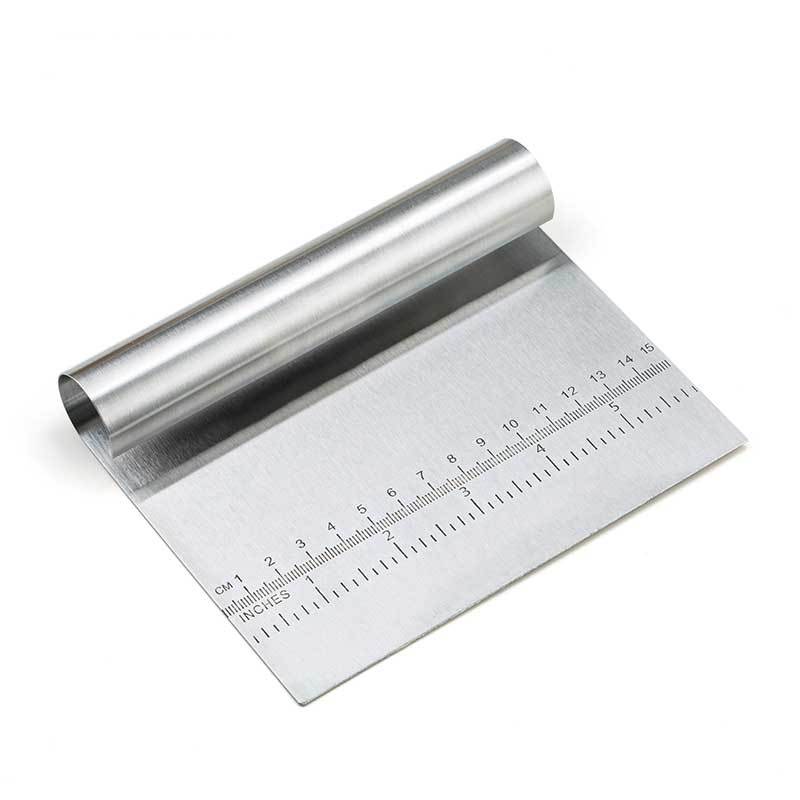 US Local Stainless Steel Pastry Spatulas Cutter With Scale Pizza Dough Scraper Fondant Cake Decoration Tools Baking Kitchen Accessories Dough Cake Stainless Steel Pizza Flour Tool Cutter Chopper Scraper