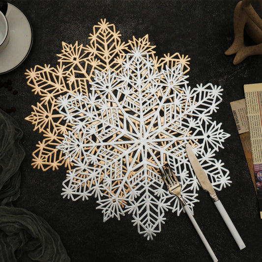 Pvc Placemat Household Coaster Heat Insulation Hollow Snowflake Western Placemat