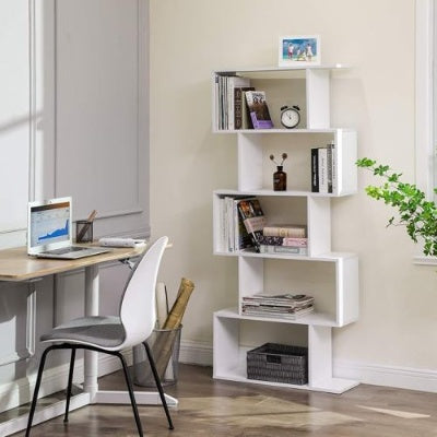 US Local Five Layer Simple Household White Bookshelf