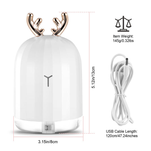 US Local 1Pc 220ml Cool Mist Humidifier Ultrasonic Air Diffuser Atomizer With 7 Color Breathing Lights Auto Off Office Home Yoga