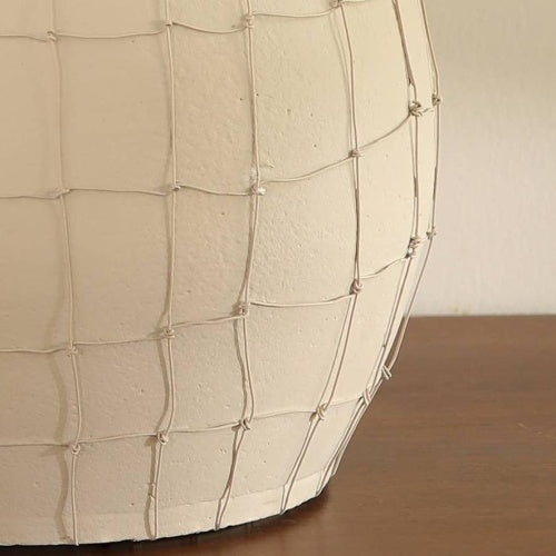 US Local Leianna Handmade Large Terracotta Vase With Wireframe Contemporary Design, Handmade