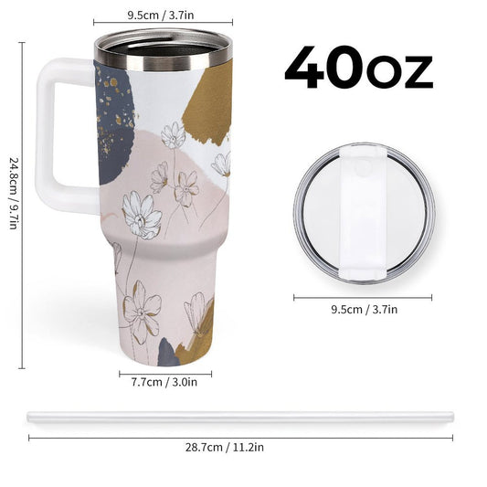 POD US Local Tumbler 40 oz Large Capacity Car Cup Flower