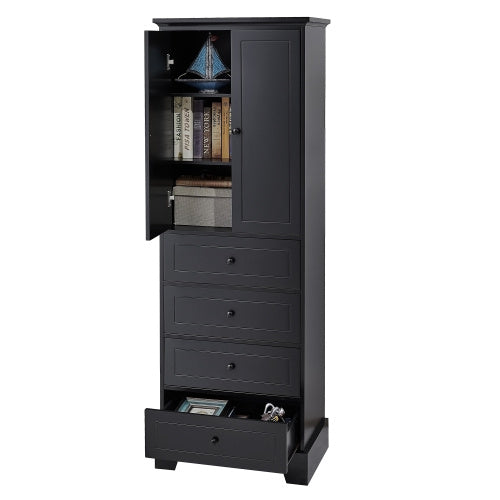 US Local Cabinet With 2 Doors And 4 Drawers For Bathroom, Office