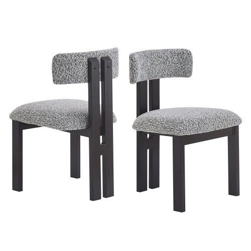 US Local Upholstered Armless Dining Chairs With Metal Legs Set Of 2