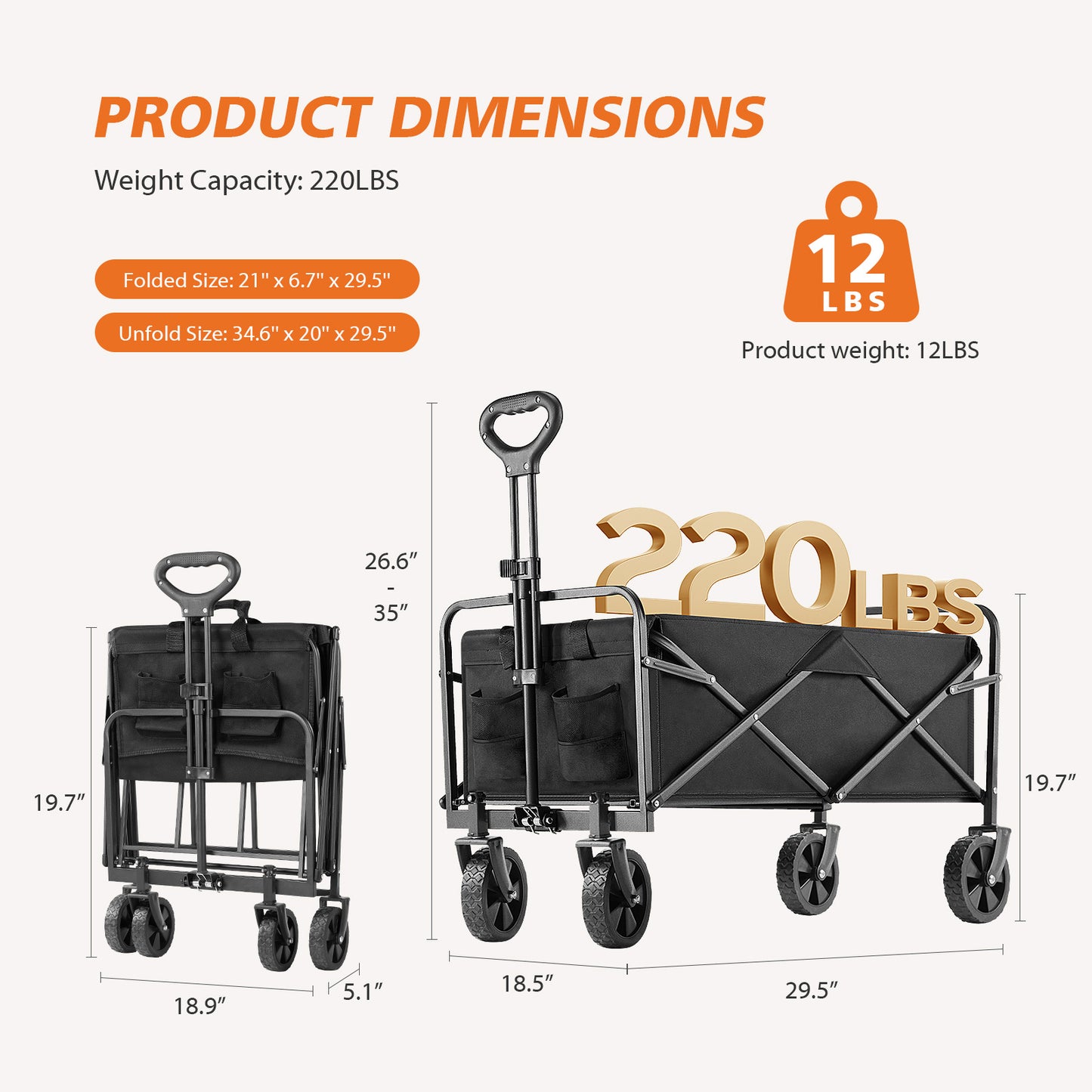 US Local Foldable Carriage For Camping And Shopping