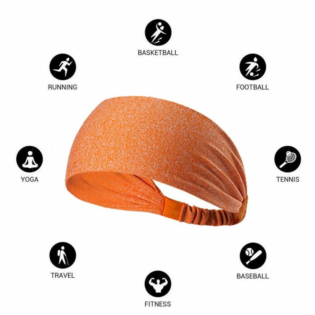 US Local Sports Headbands For Men & Women -5 Pack, Wicking Sweatbands, Elastic Non Slip Sweat Bands, Athletic Workout Fashion Wide Hair Bands For Running, Cycling, Basketball, Yoga