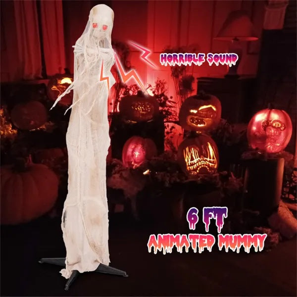 6FT Halloween Decorations With LED Red Glow Eyes