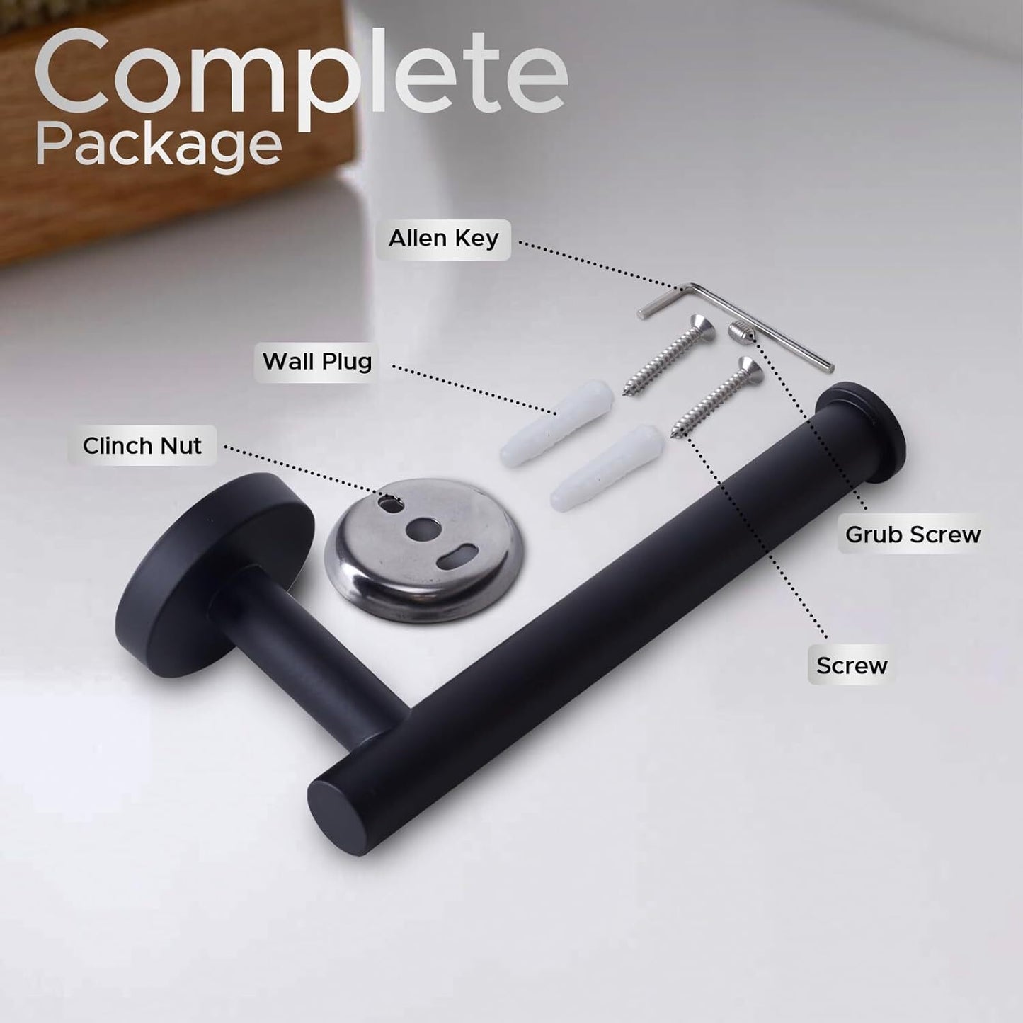 UK Local Stainless Steel Toilet Paper Holder Matte Black Toilet Roll Holder Wall Mounted