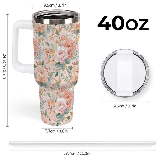 PHDT00419 POD US Local Tumbler 40 oz Large Capacity Car Cup Peony