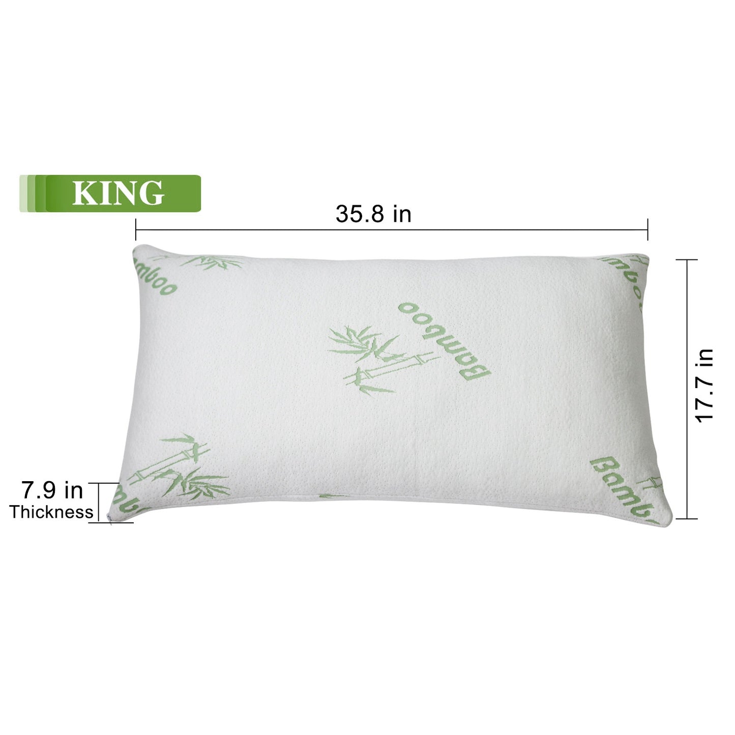 US Local Bamboo Memory Foam Pillow With Washable Pillowcase