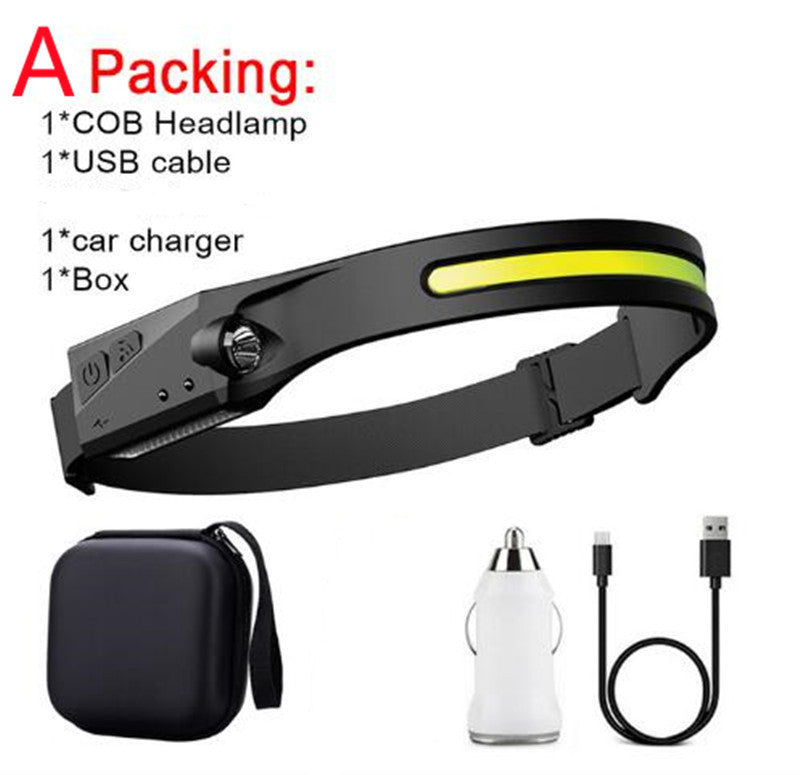 USA Local COB LED Induction Riding Headlamp Flashlight USB Rechargeable Waterproof Camping Headlight With All Perspectives Hunting Light