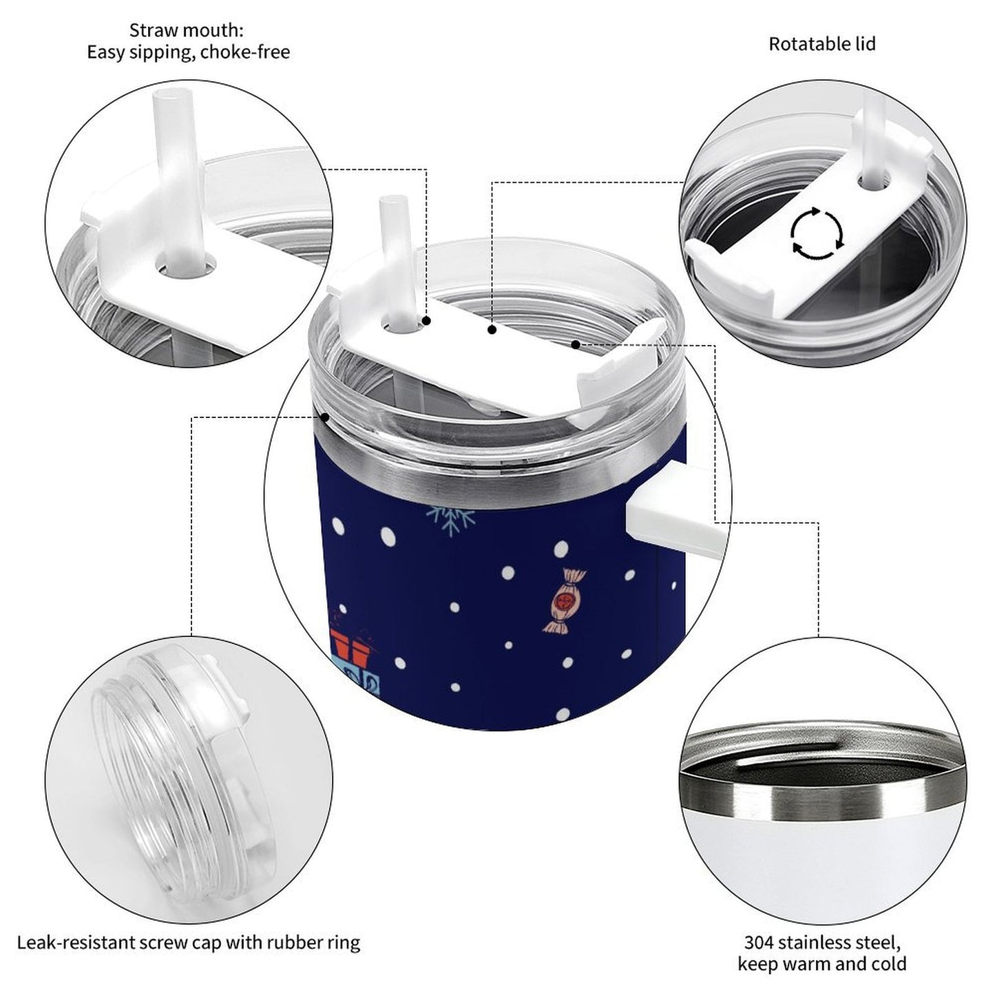 PHDT00153 POD US Local Tumbler 40 oz Large Capacity Car Cup Christmas