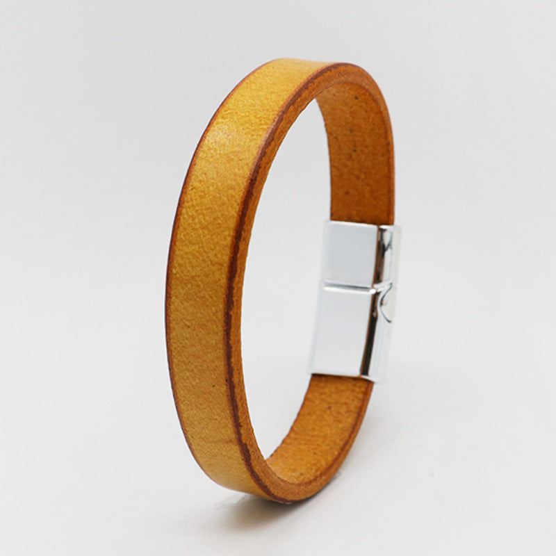 Retro Creative Leather Bracelet Magnetic Snap Bracelet
