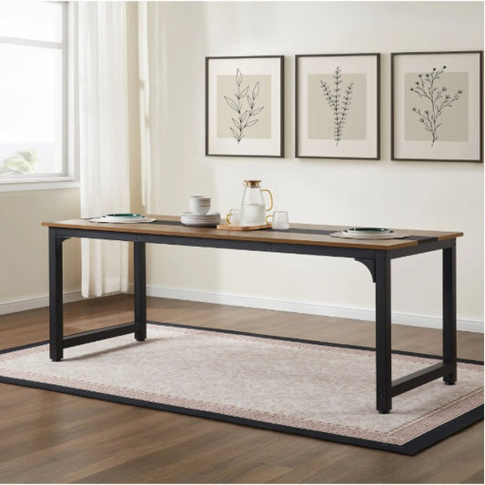 US Local Computer Desk Large Office Desk, 79.5 Inch Gaming Desk Writing Desk Work Desk For Home Office, Study, Modern Simple Wooden Desk, Large Legroom, Metal Frame