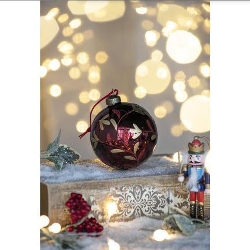 US Local D3.9 Christmas Ball Ornaments, Glass Decorative Hanging Ball Christmas Tree Ornaments For Holiday Party Decorations, Set Of 6