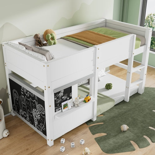 UK Local Household Bed, Children's Bed, Bunk Bed, With Two Boards, Anti-graffiti, With Small Shelf, 90x190cm, White