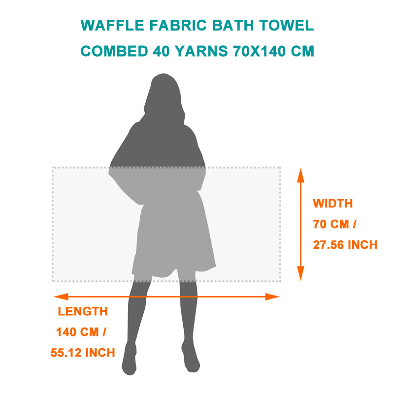 HE0003 40s combed cotton waffle bath towel FT