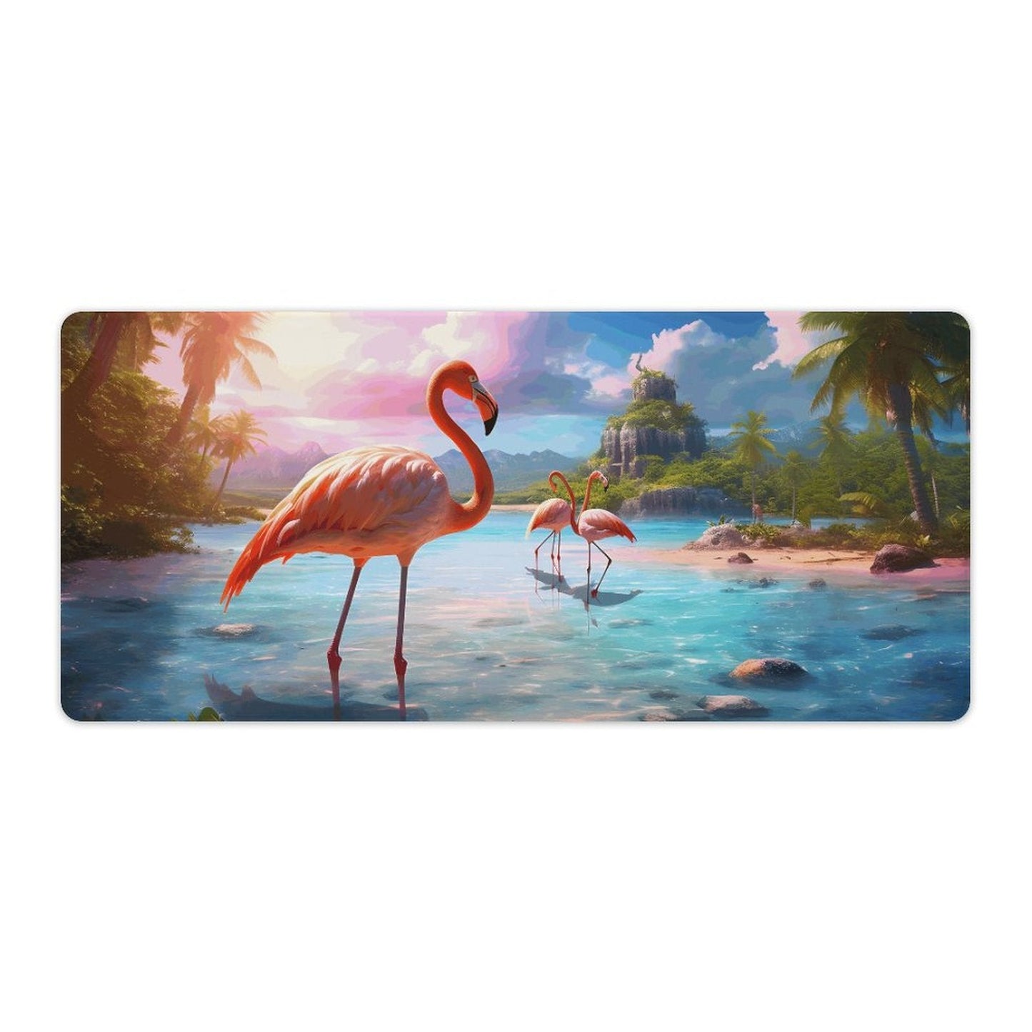Desk Mat Overlock, Tropical Flamingos, DA04A13 - iTopMax