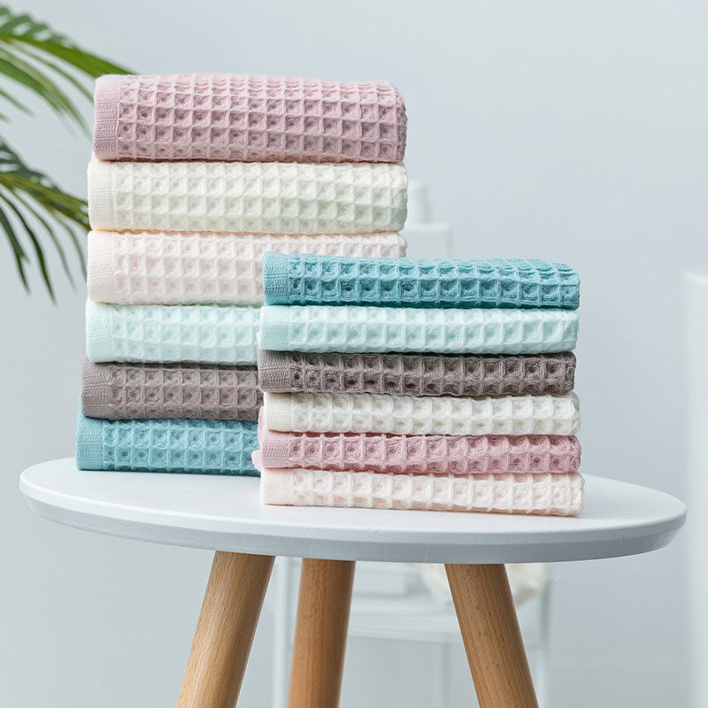 HE0002 40s combed cotton waffle hand towel 4 pcs set, 6 Color FT