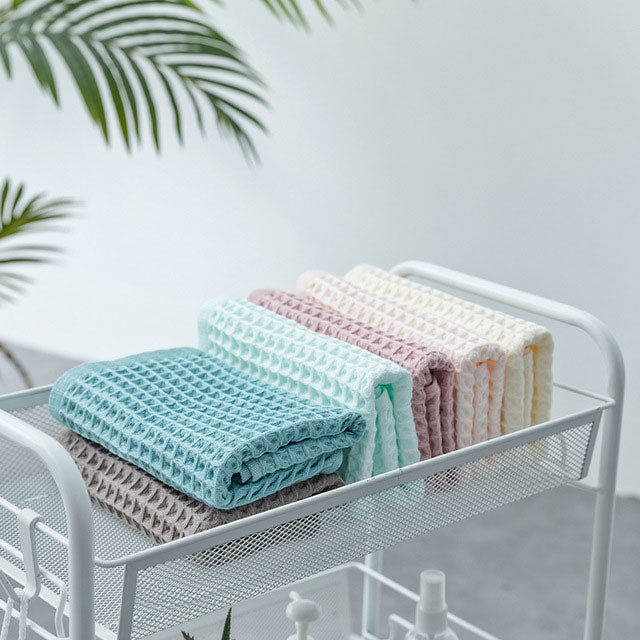 HE0002 40s combed cotton waffle hand towel 4 pcs set, 6 Color FT