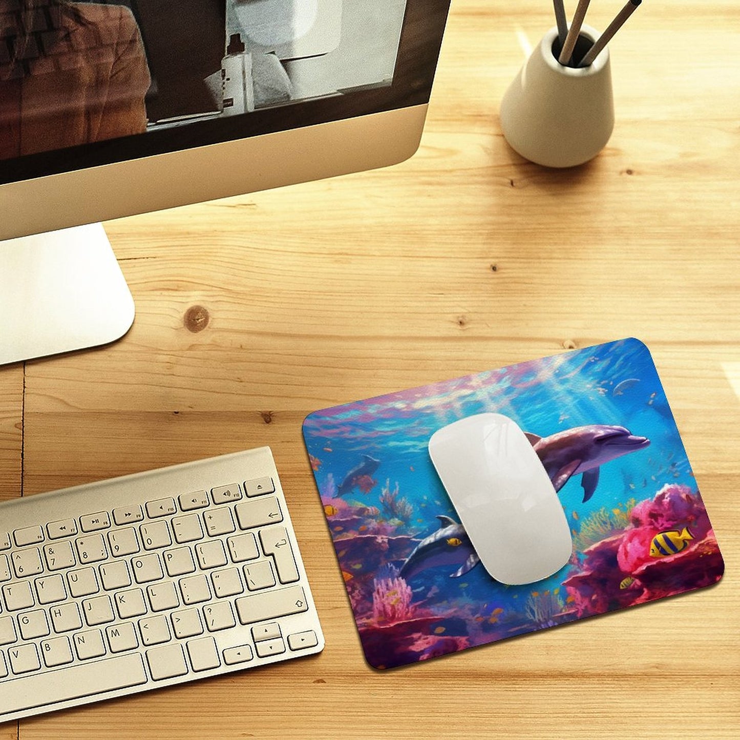 Leather Mouse Pad Dolphins, 1 Size, DA05B02 - iTopMax