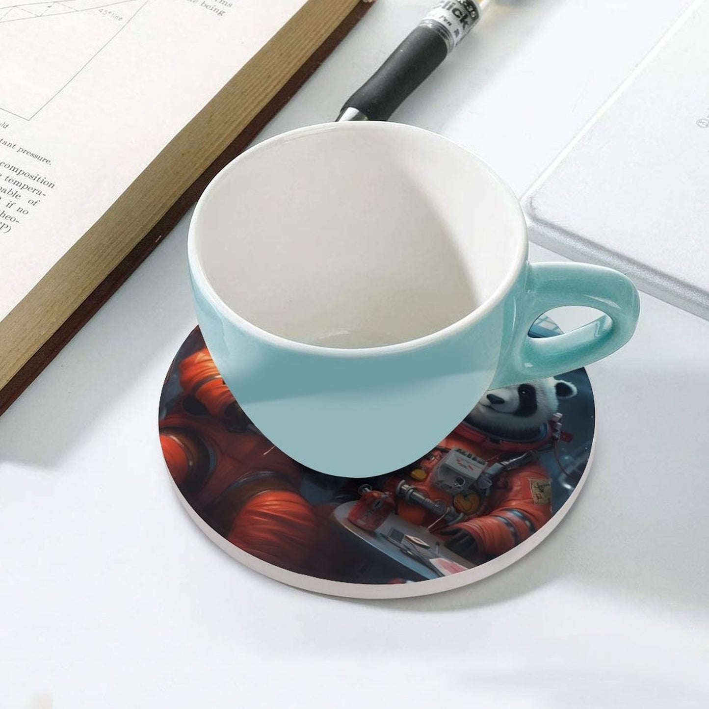 Ceramic Coasters (Round) SolarLab_Two_panda_astronauts_piloted_a_spaceship_from_Earth_to_7a8942ab-78f7-47b8-a6c0-2255034acd11 normal-online-PERSONAL DESIGN