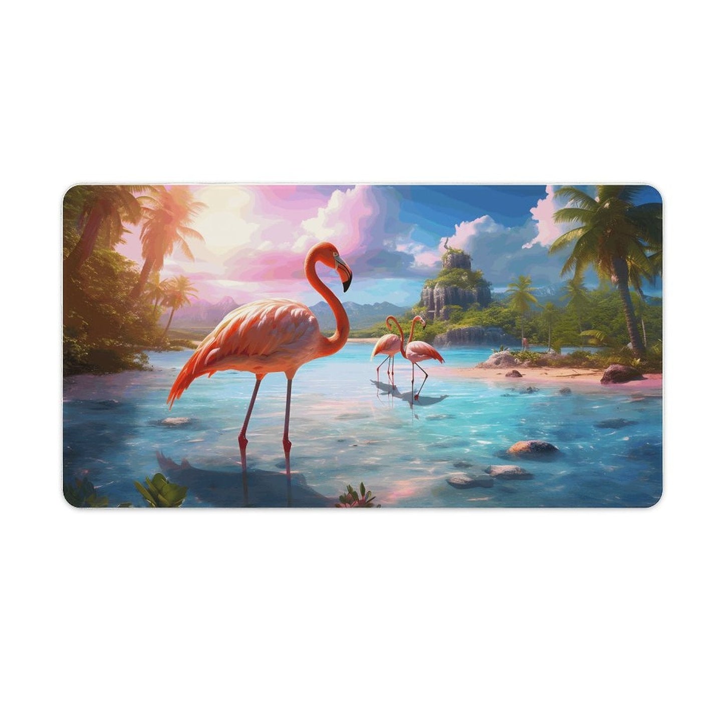 Desk Mat Overlock, Tropical Flamingos, DA04A13 - iTopMax