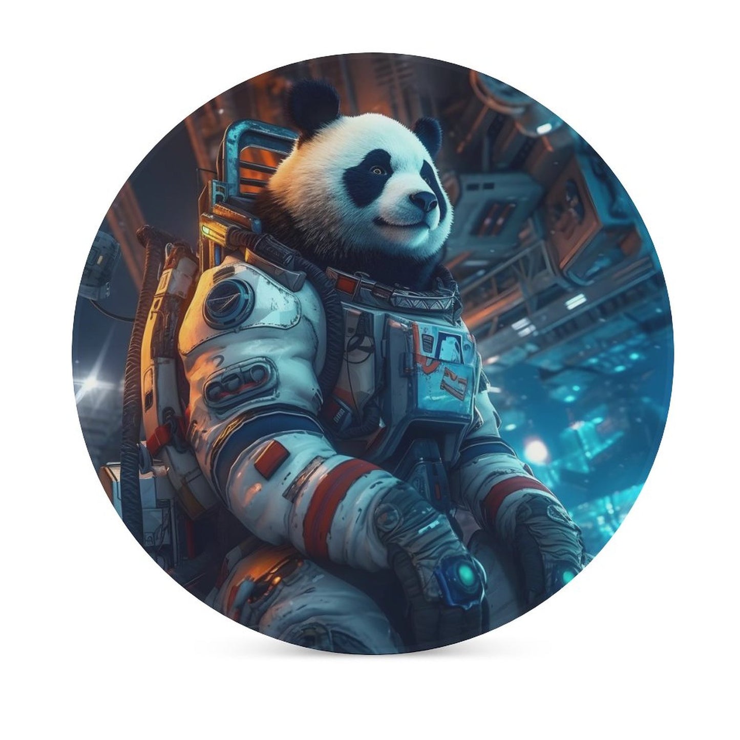Ceramic Coasters (Round) SolarLab_a_Panda_astronaut_walk_on_the_space_rocket_Cyberpunk_f_934c4566-c7bf-4d90-afa5-149387b17027 normal-online-PERSONAL DESIGN