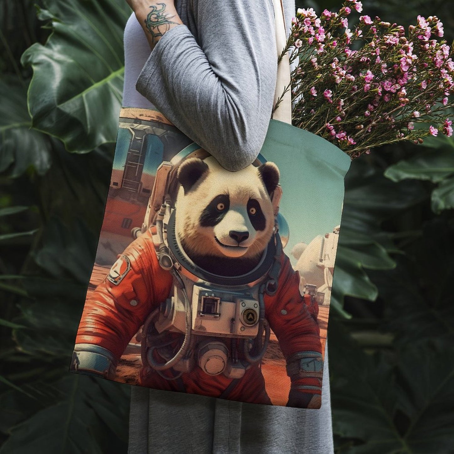 Canvas Tote Bag Double SolarLab_a_Panda_astronaut_walk_on_the_Mars_spaceship_sci-fi_pu_793a70ab-82ca-4501-88c6-6cc9c3220406 Style-34 38×41cm normal-online-PERSONAL DESIGN