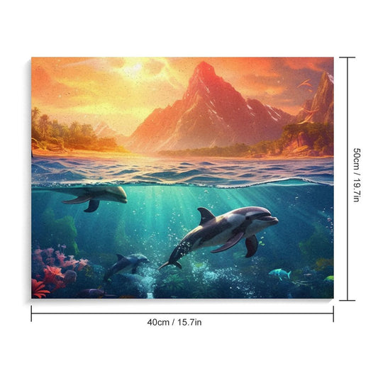 Paint by Number SolarLab_Dolphins_tropical_sea_island_sunlight_fantasy_hyper-de_f2db25c8-82f5-45d9-9ff2-698e69821ae5 Style 20*16inch (50*40CM) normal-online-PERSONAL DESIGN