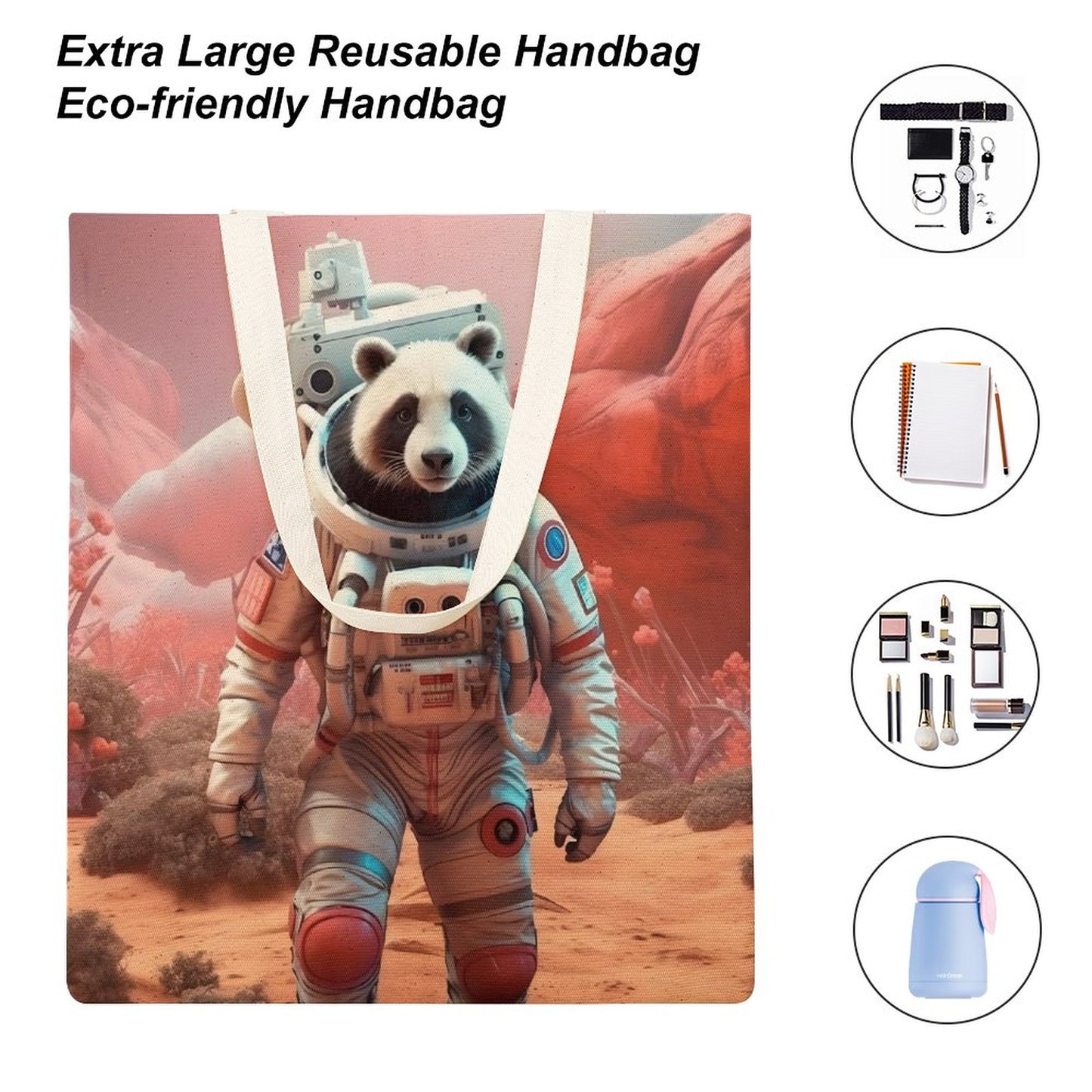 Canvas Tote Bag Double SolarLab_a_Panda_astronaut_walk_on_the_Mars_spaceship_Cyberpunk_0bdf3981-a0b9-4aad-bbc3-67798d3c110e Style-39 38×41cm normal-online-PERSONAL DESIGN