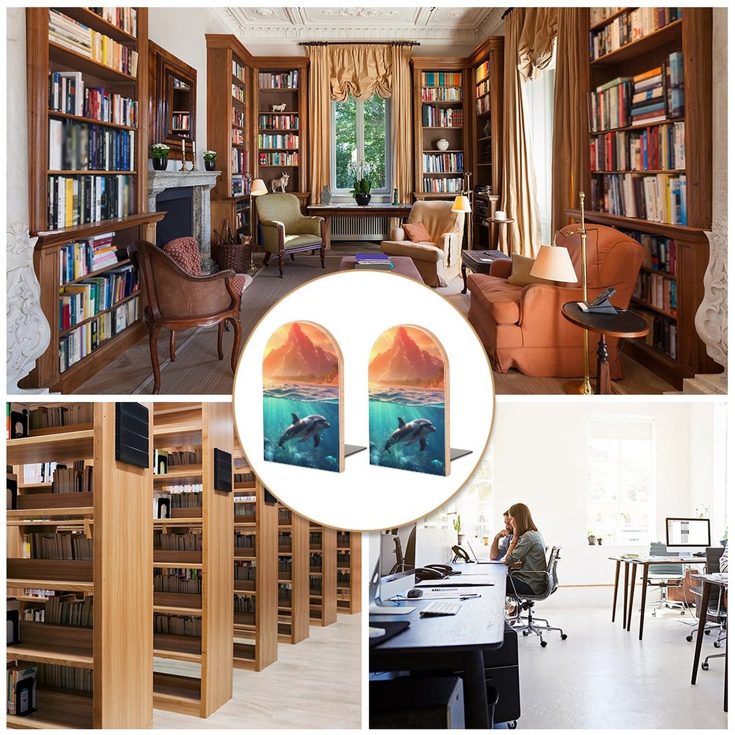 Bookends SolarLab_Dolphins_tropical_sea_island_sunlight_fantasy_hyper-de_f2db25c8-82f5-45d9-9ff2-698e69821ae5 Style-8 One Size normal-online-PERSONAL DESIGN