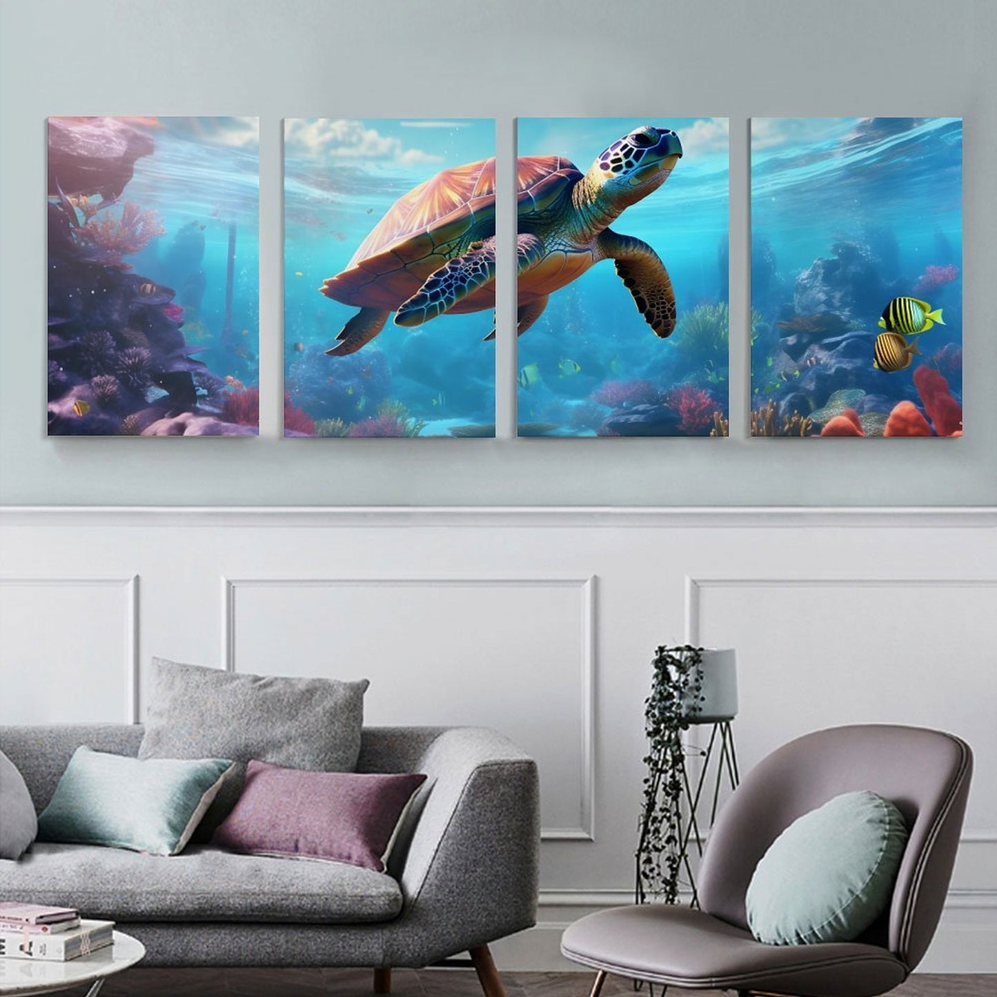 4 Panel Hanging Posters Vertical SolarLab_Sea_turtles_tropical_sea_island_sunlight_fantasy_stock_a8e2acd4-f704-46d7-956a-d919666d76ff normal-online-PERSONAL DESIGN