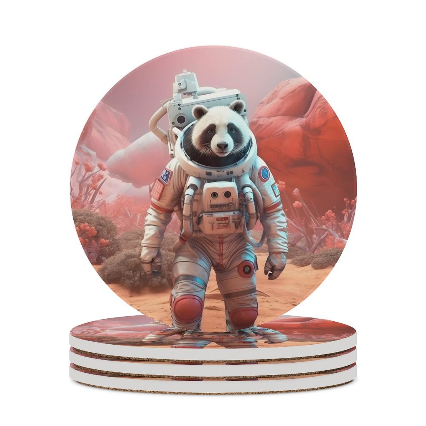 Ceramic Coasters (Round) SolarLab_a_Panda_astronaut_walk_on_the_Mars_spaceship_Cyberpunk_0bdf3981-a0b9-4aad-bbc3-67798d3c110e normal-online-PERSONAL DESIGN