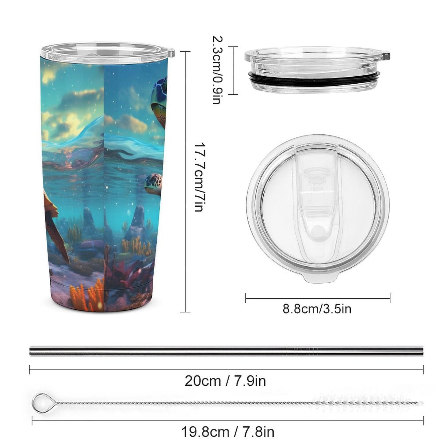 Car Cup Full Width Printed, Sea turtles, CA01A11 - iTopMax