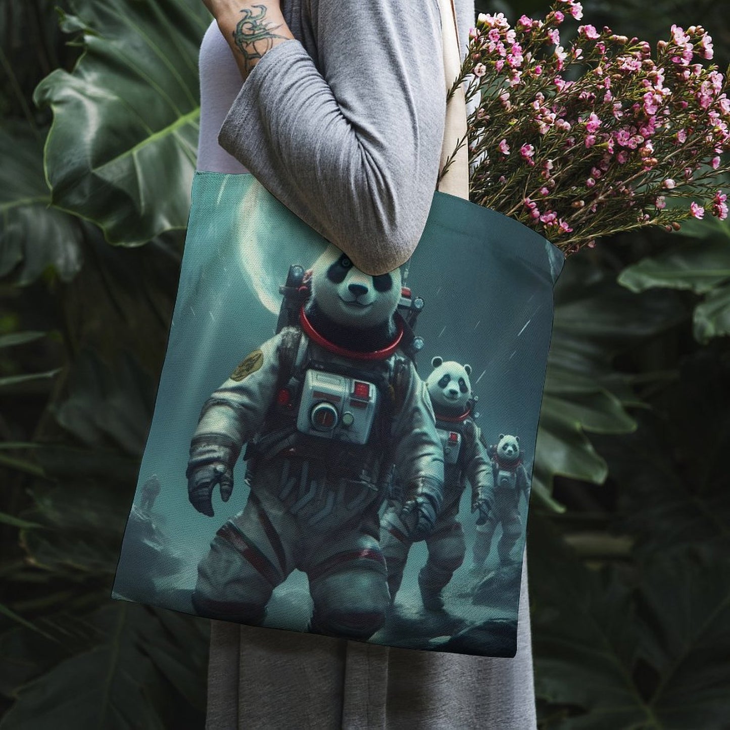 Canvas Tote Bag Double SolarLab_Panda_astronauts_walk_on_the_moon__Cyberpunk_futuristi_aba97693-24f0-402b-b670-9780391a5621 Style-24 38×41cm normal-online-PERSONAL DESIGN