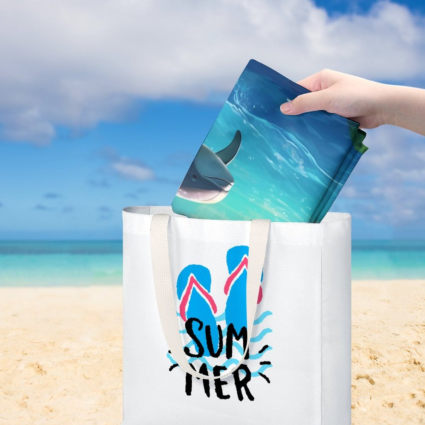 Beach Towel SolarLab_Dolphins_tropical_sea_island_sunlight_fantasy_stock_il_fcec8005-dae5-4c03-8fbd-f778649c18b4 Style One Size normal-online-PERSONAL DESIGN