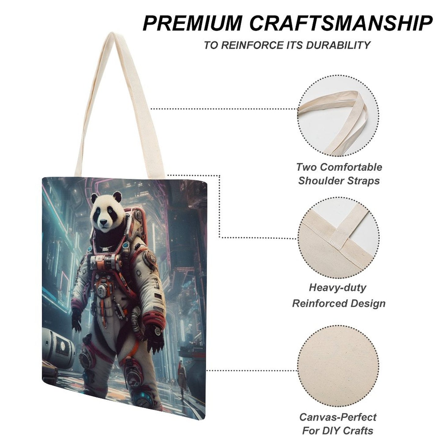 Canvas Tote Bag Double SolarLab_a_Panda_astronaut_walk_on_the_space_rocket_Cyberpunk_f_6aa28c47-6dfa-4eec-a240-3d5529ab2e65 Style-28 38×41cm normal-online-PERSONAL DESIGN