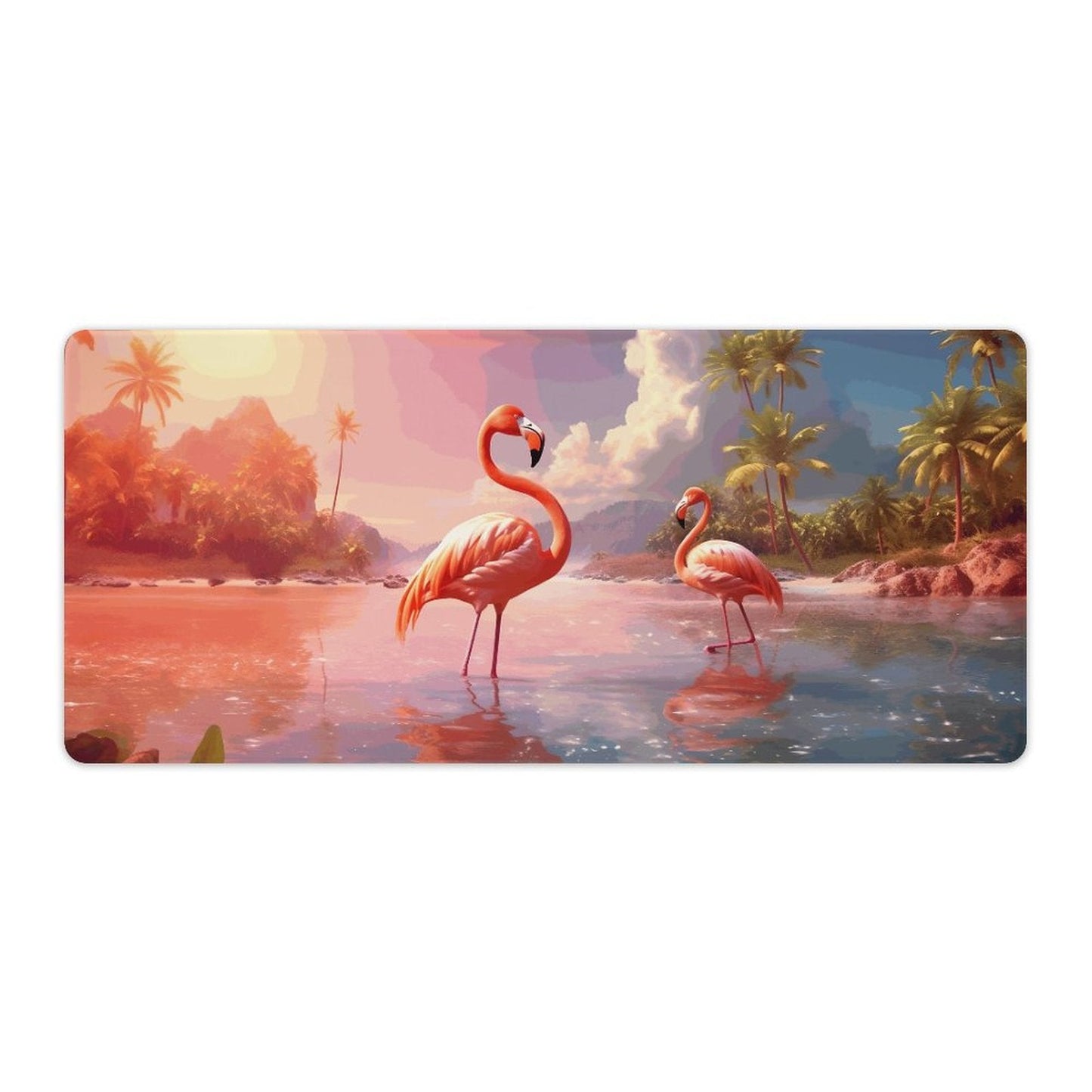 Desk Mat Overlock, Tropical Flamingos, DA04A12 - iTopMax
