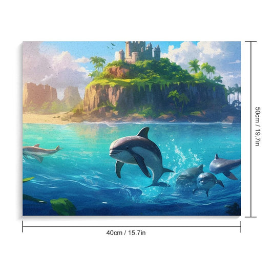 Paint by Number SolarLab_Dolphins_tropical_sea_island_sunlight_fantasy_stock_il_fcec8005-dae5-4c03-8fbd-f778649c18b4 Style 20*16inch (50*40CM) normal-online-PERSONAL DESIGN