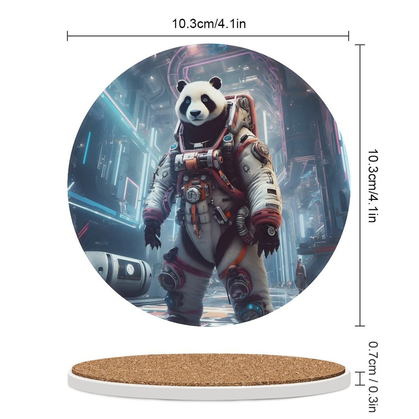 Ceramic Coasters (Round) SolarLab_a_Panda_astronaut_walk_on_the_space_rocket_Cyberpunk_f_6aa28c47-6dfa-4eec-a240-3d5529ab2e65 normal-online-PERSONAL DESIGN