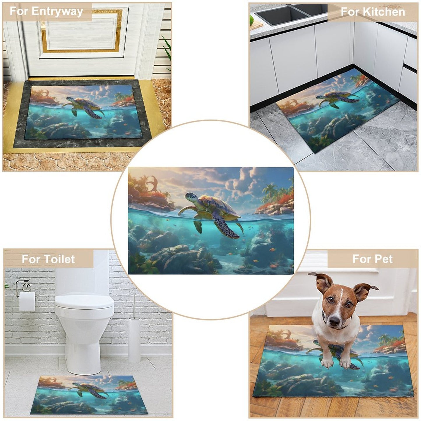 Crystal velvet carpet sea turtles htc01a014 - iTopMax
