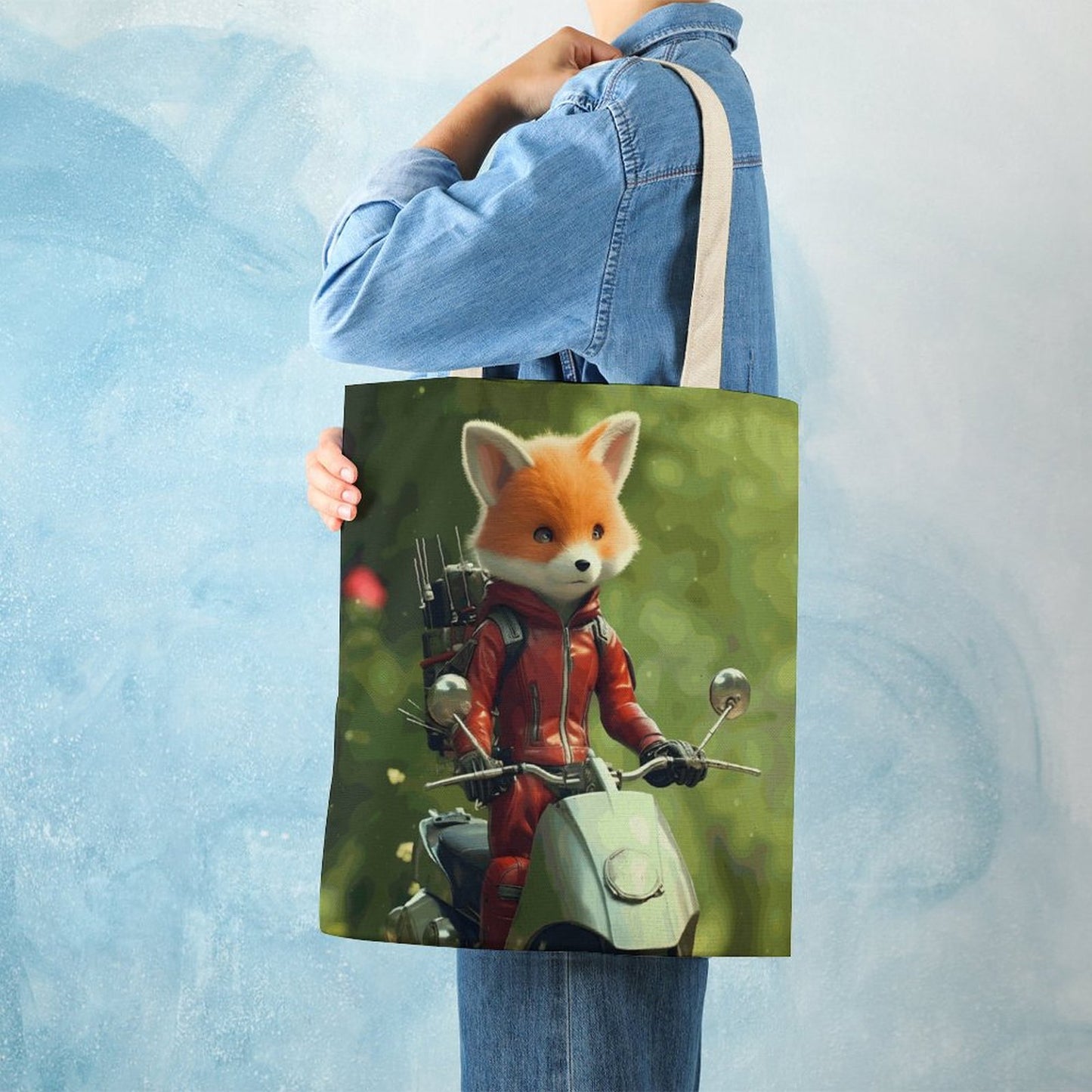 Canvas Tote Bag Double Fox_002 Style 38×41cm normal-online-PERSONAL DESIGN