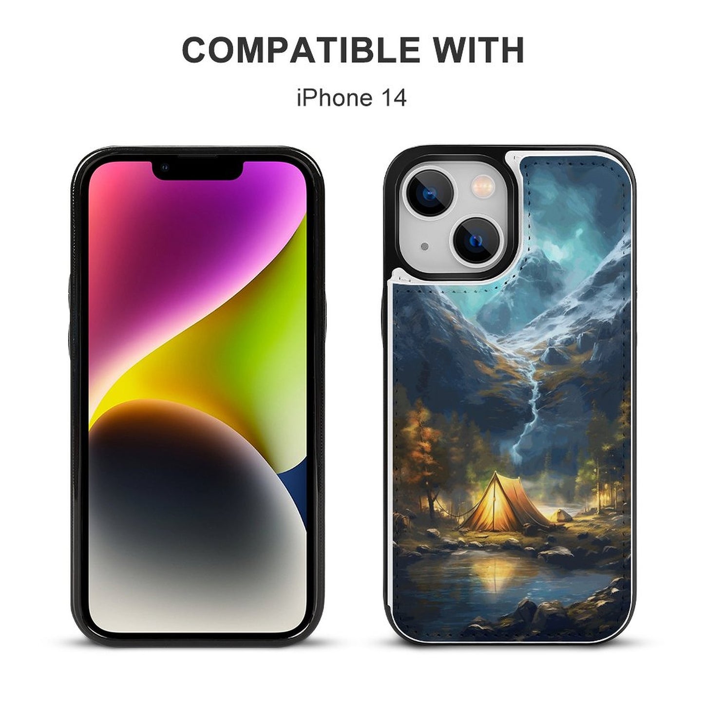 Mobile Phone Case for Apple IPhone 14 SolarLab_Norwegian_aurora_spring_mountains_forests_rivers_tents_5c5c73a4-6532-4372-b600-531d14aaeff3 normal-online-PERSONAL DESIGN