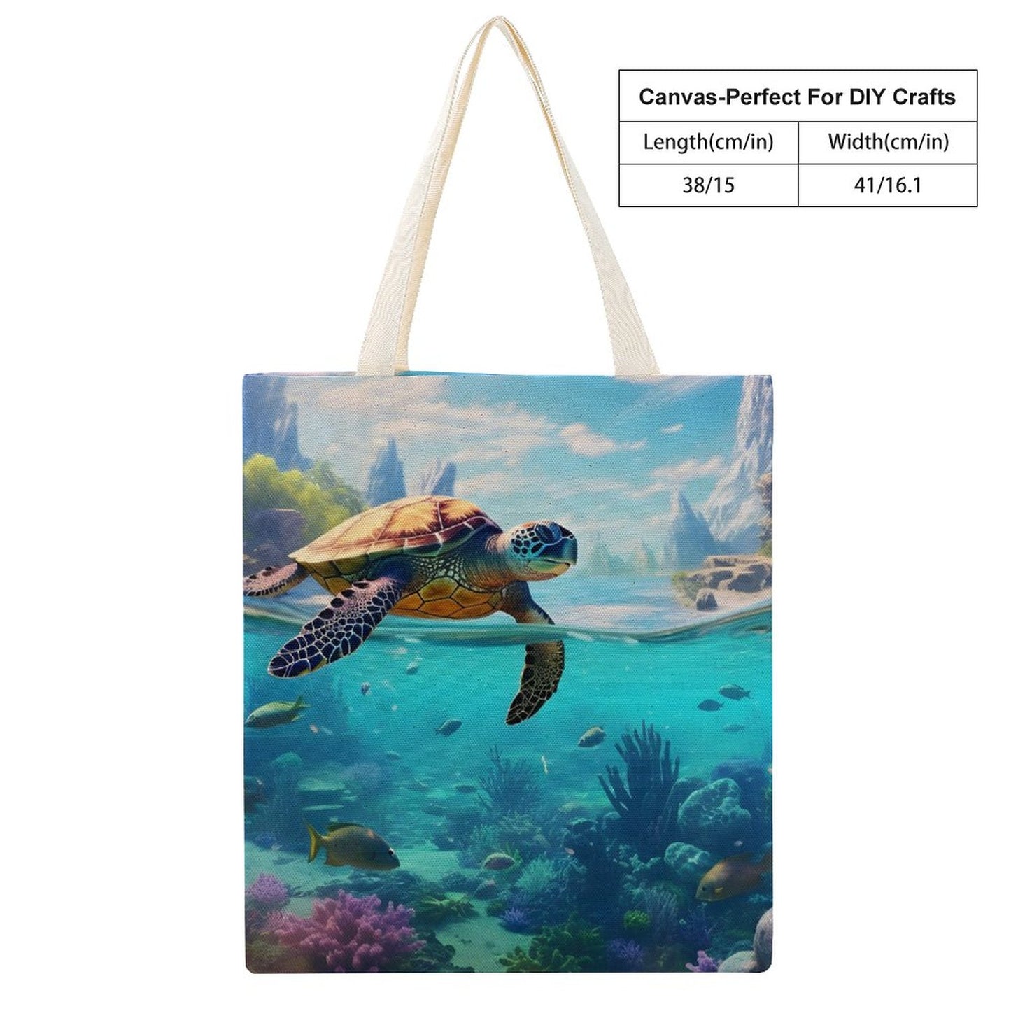 Canvas Tote Bag Double Side, Sea Turtles, B001A004 - iTopMax