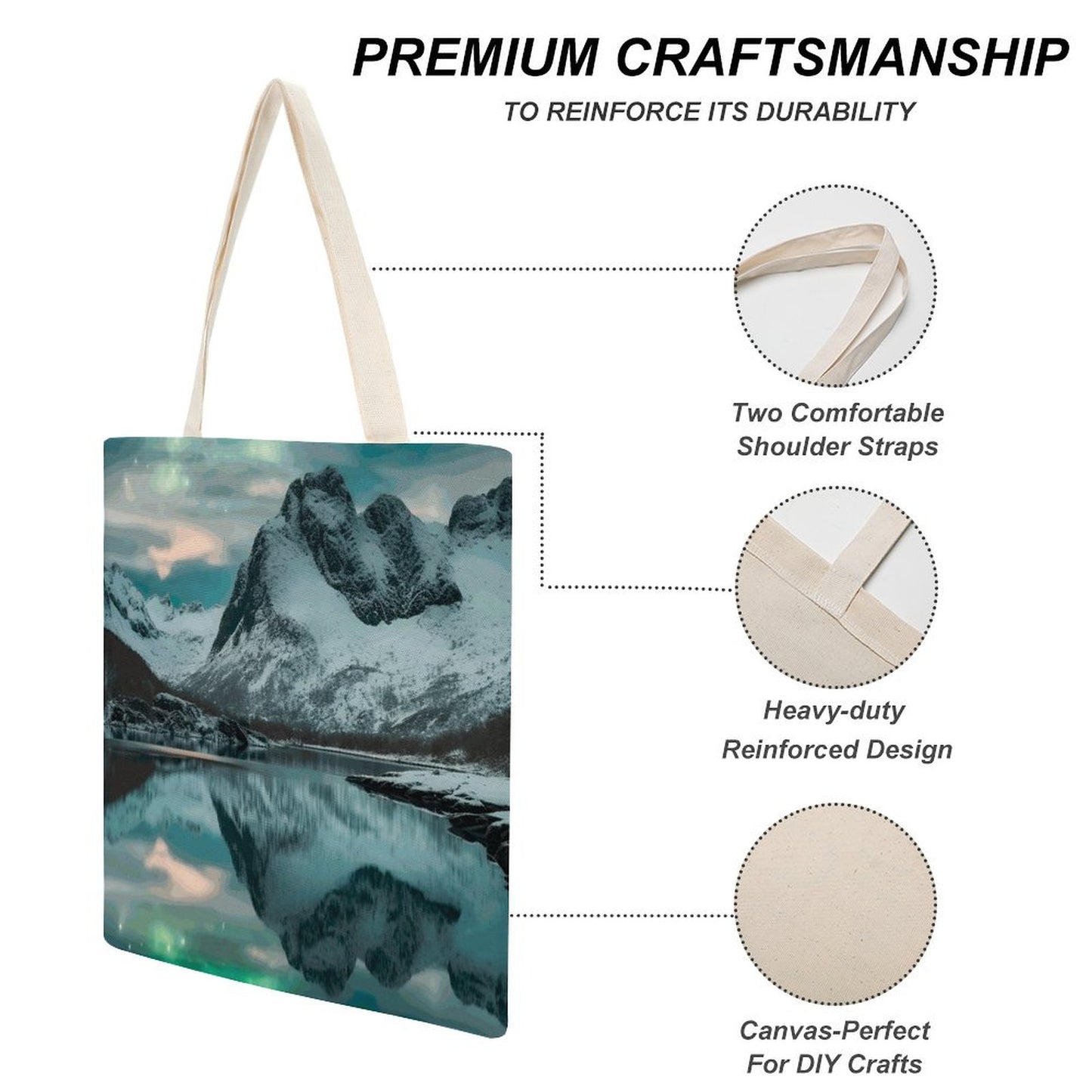 Canvas Tote Bag Double SolarLab_Norwegian_aurora_winter_mountains_forests_lake_hyper-d_2b797c5c-a847-440b-ba22-5bdd5b69435c Style-4 38×41cm normal-online-PERSONAL DESIGN