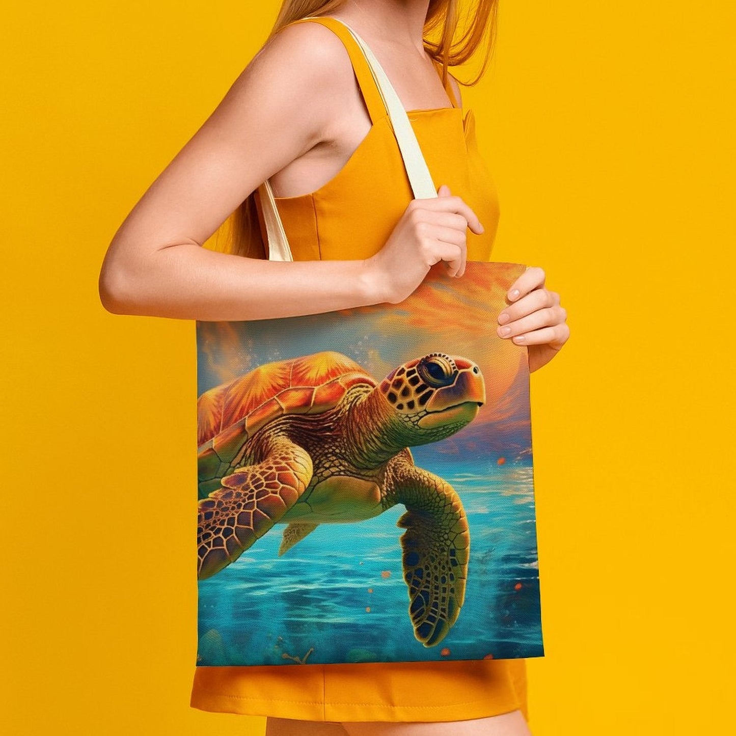 Canvas Tote Bag Double Side, Sea Turtles, B001A003 - iTopMax