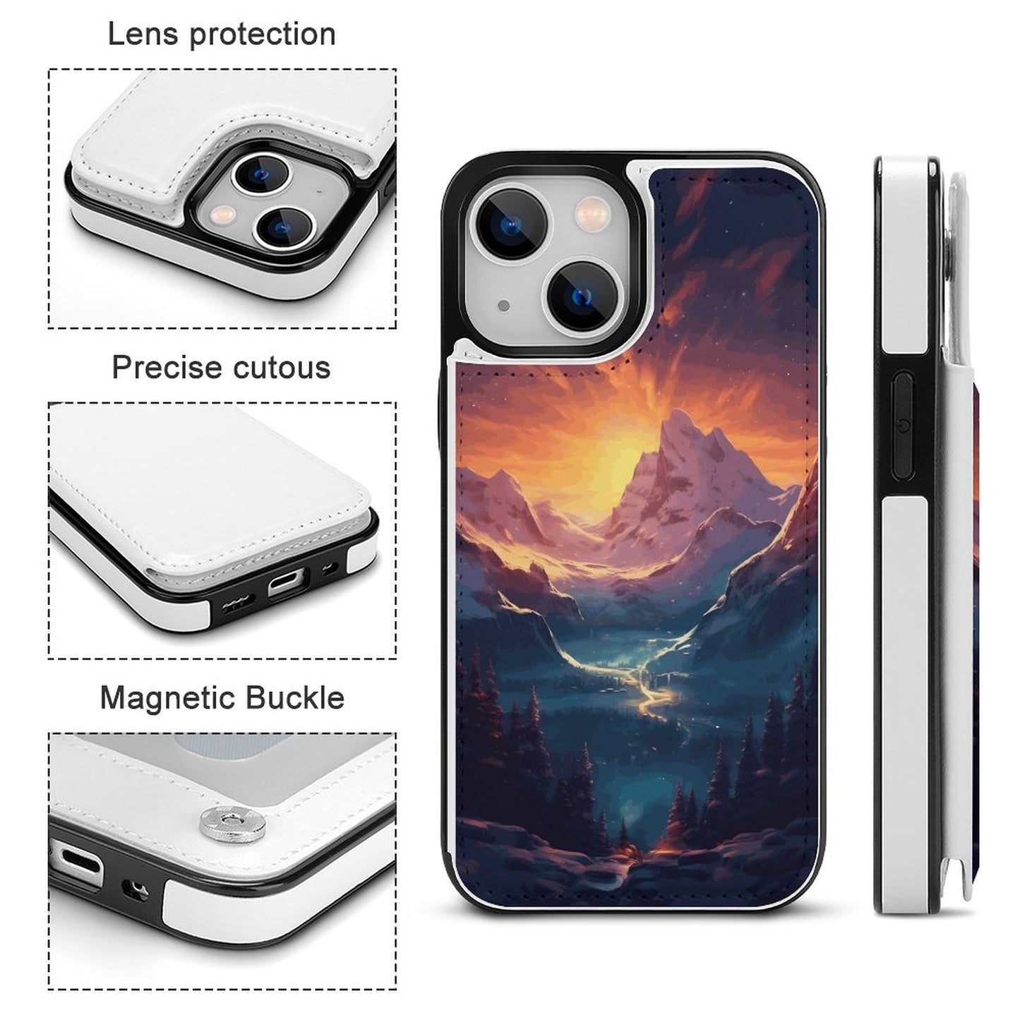 Mobile Phone Case for Apple IPhone 14 SolarLab_Norwegian_aurora_winter_mountains_forests_hyper-detail_a7427f32-3528-4890-abde-0738f38c252c normal-online-PERSONAL DESIGN