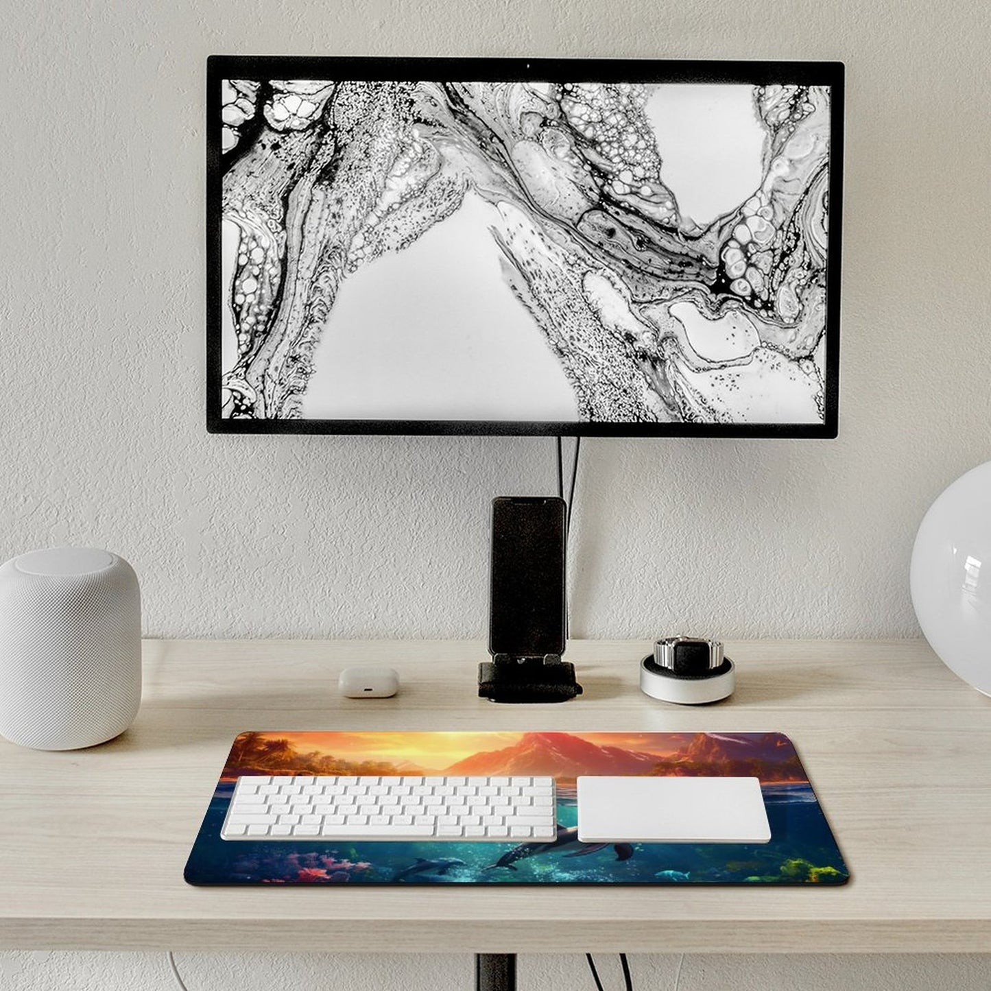 Desk Mat SolarLab_Dolphins_tropical_sea_island_sunlight_fantasy_hyper-de_f2db25c8-82f5-45d9-9ff2-698e69821ae5 normal-online-PERSONAL DESIGN