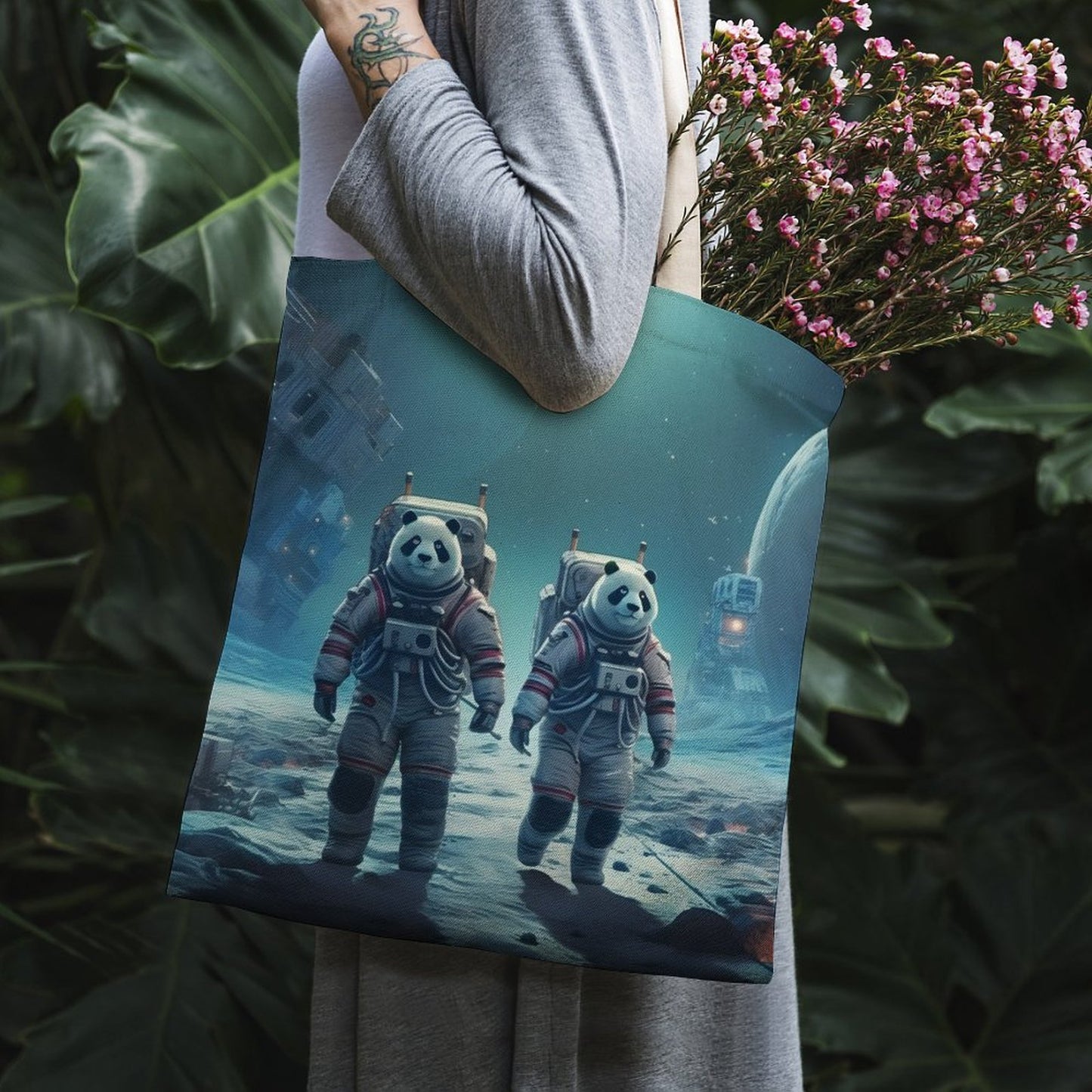 Canvas Tote Bag Double SolarLab_Panda_astronauts_walk_on_the_moon__Cyberpunk_futuristi_f6c4f1ee-ea0b-4626-8637-deb16437da8c Style-22 38×41cm normal-online-PERSONAL DESIGN
